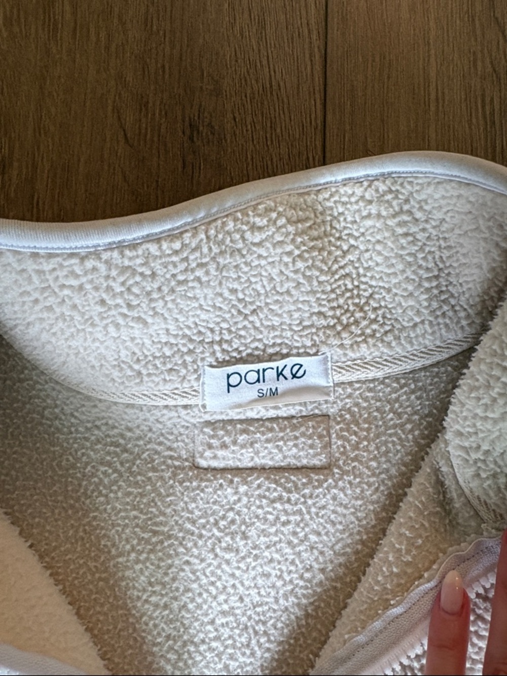 Parke Cozy Cream Fleece Half-Zip Jacket - Picture 2 of 5